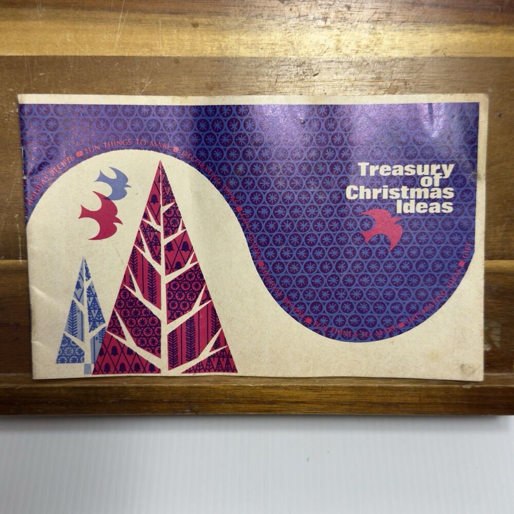 Vintage Treasury of Christmas Ideas Booklet Mid Century Holiday Recipes Gifts